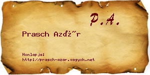 Prasch Azár névjegykártya